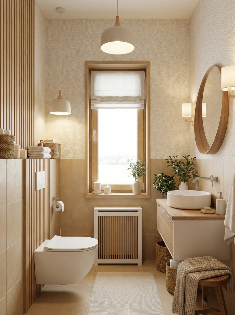 Дизайн интерьера в стиле Хюгге — Ванная от нейросети RoomGPT