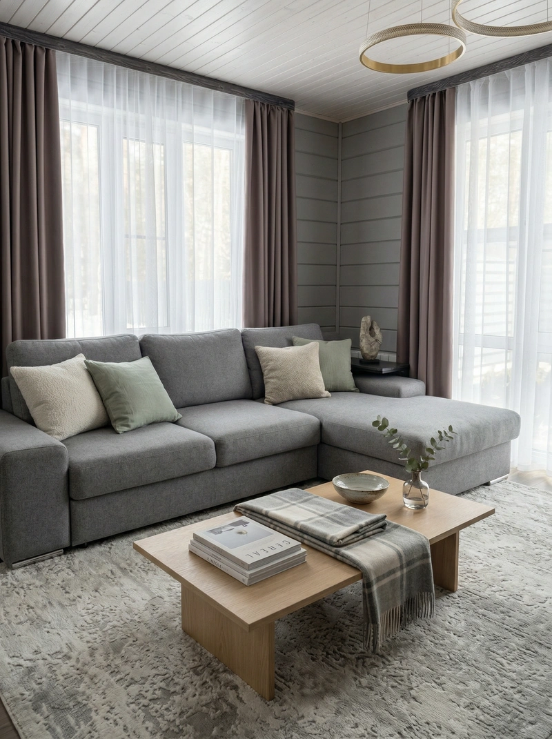 Дизайн интерьера в стиле Сканди — Гостиная от нейросети RoomGPT