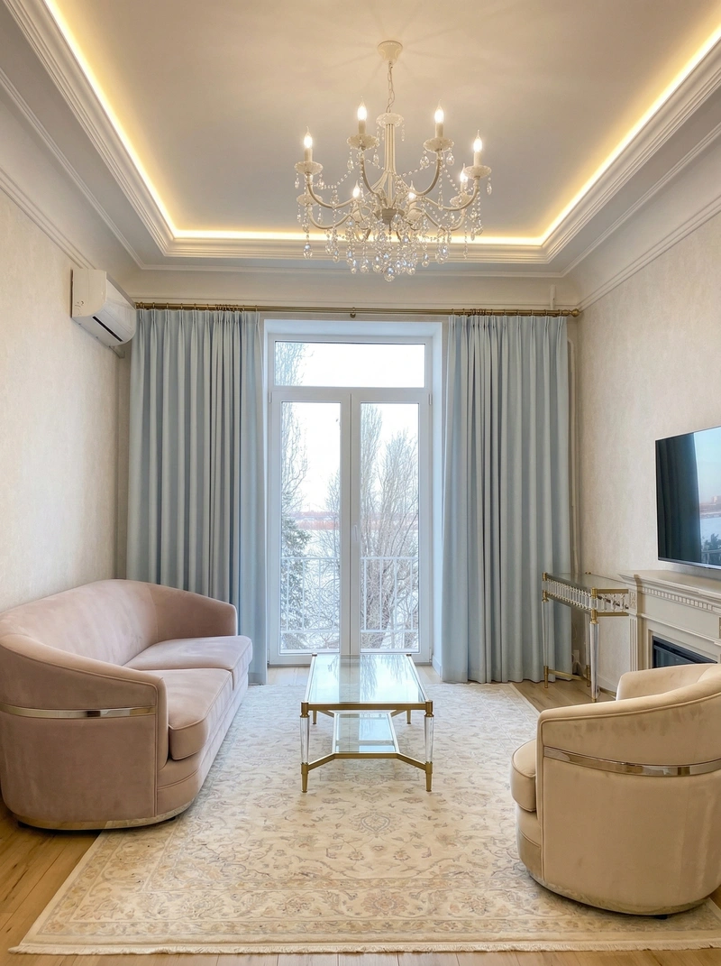 Дизайн гостиной в стиле Неоклассика — фото интерьера от нейросети RoomGPT