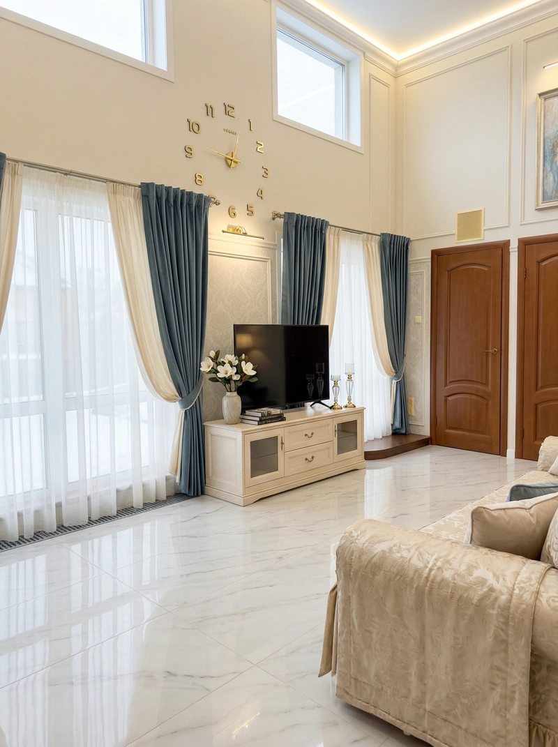 Дизайн интерьера в стиле Классика — Гостиная от нейросети RoomGPT