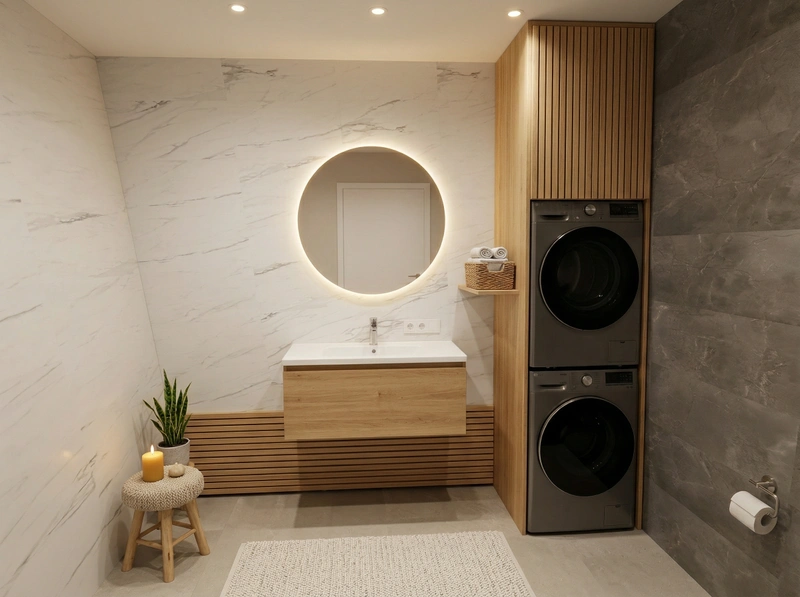 Дизайн ванной в стиле Хюгге — фото интерьера от нейросети RoomGPT