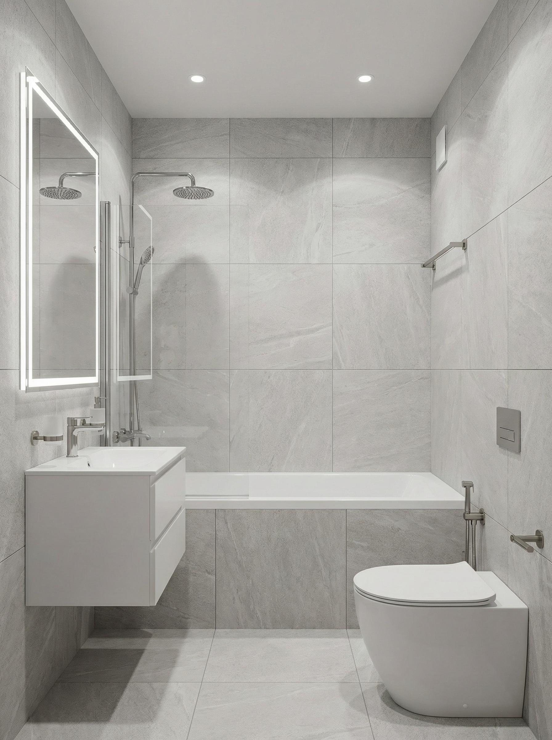 Дизайн ванной в стиле Минимализм — фото интерьера от нейросети RoomGPT