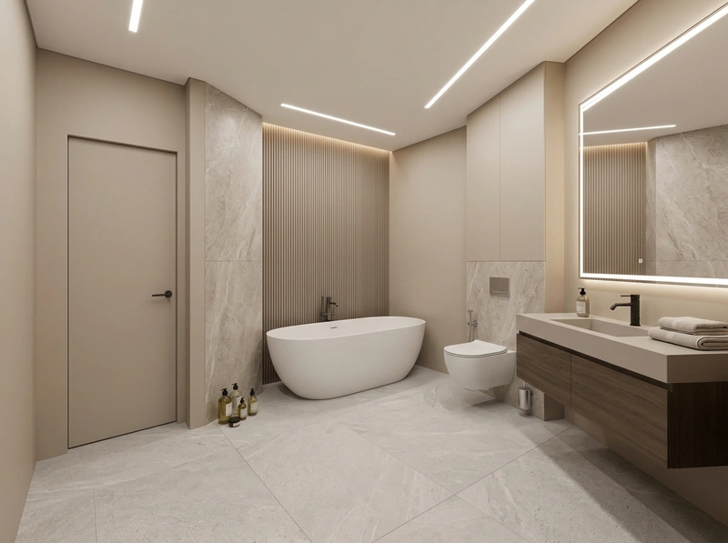 Дизайн ванной в стиле Минимализм — фото интерьера от нейросети RoomGPT