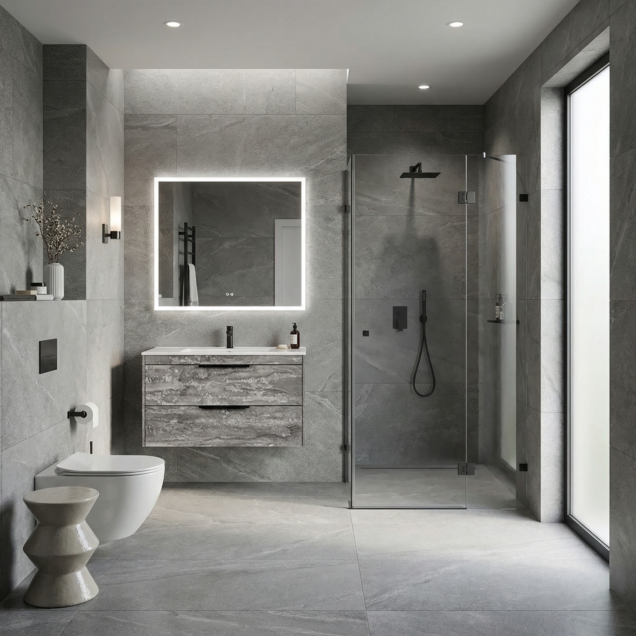 Дизайн ванной в стиле Минимализм — фото интерьера от нейросети RoomGPT