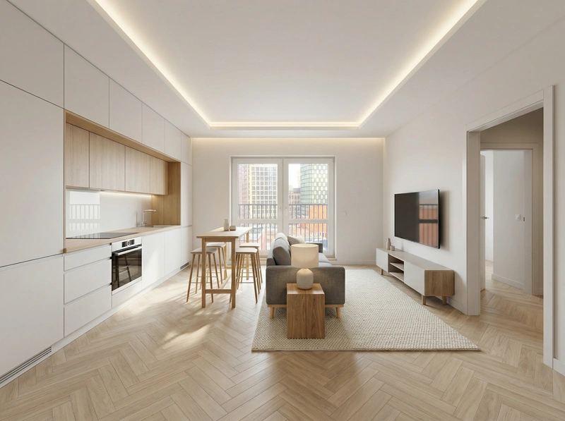 Дизайн гостиной в стиле Сканди — фото интерьера от нейросети RoomGPT