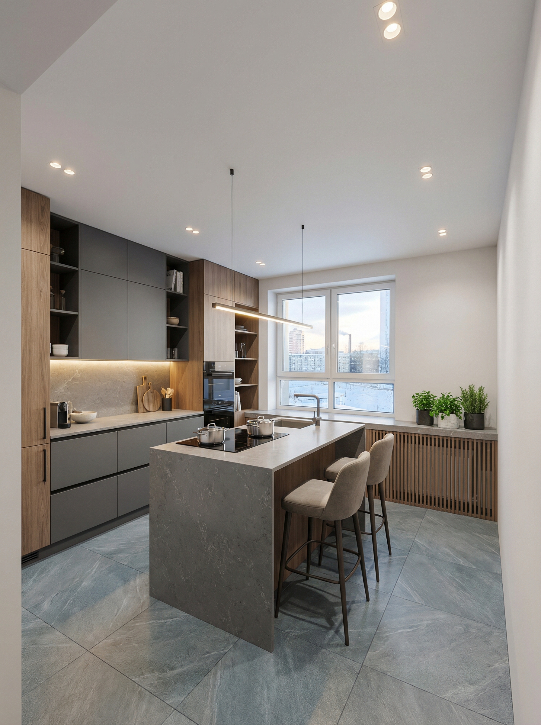 Дизайн кухни в стиле Минимализм — фото интерьера от нейросети RoomGPT