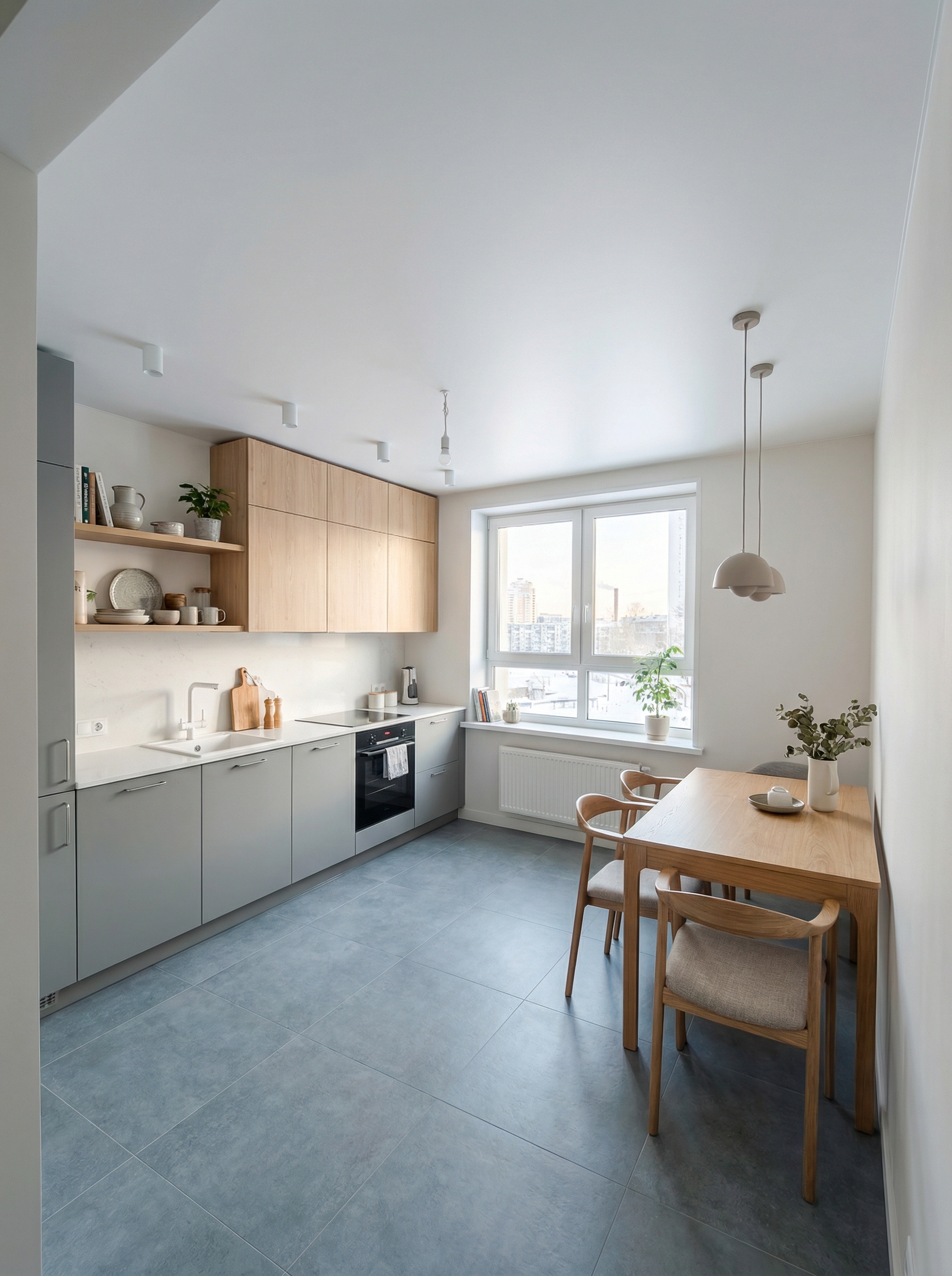 Дизайн кухни в стиле Сканди — фото интерьера от нейросети RoomGPT