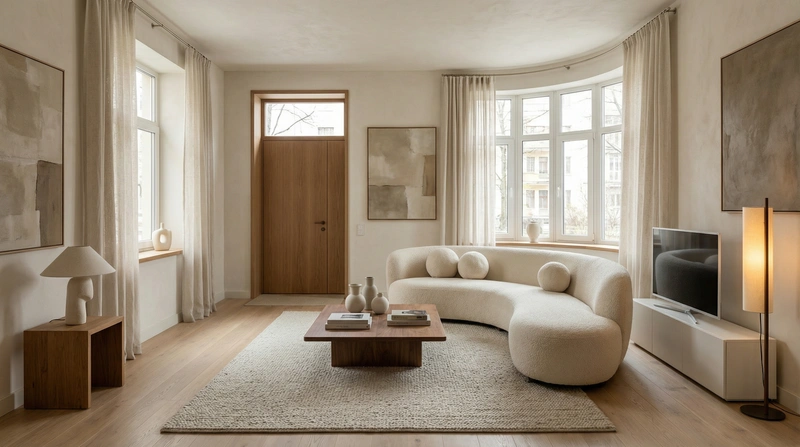 Дизайн гостиной в стиле Минимализм — фото интерьера от нейросети RoomGPT