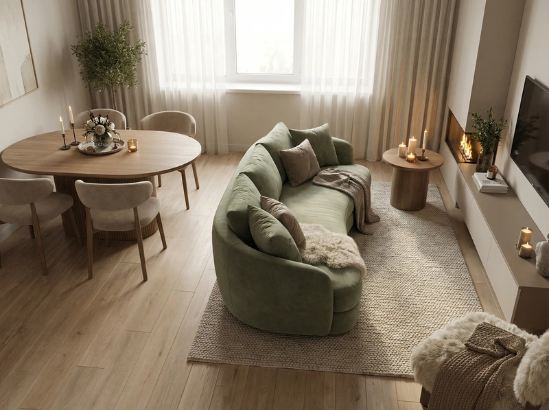 Дизайн интерьера в стиле Хюгге — Гостиная от нейросети RoomGPT