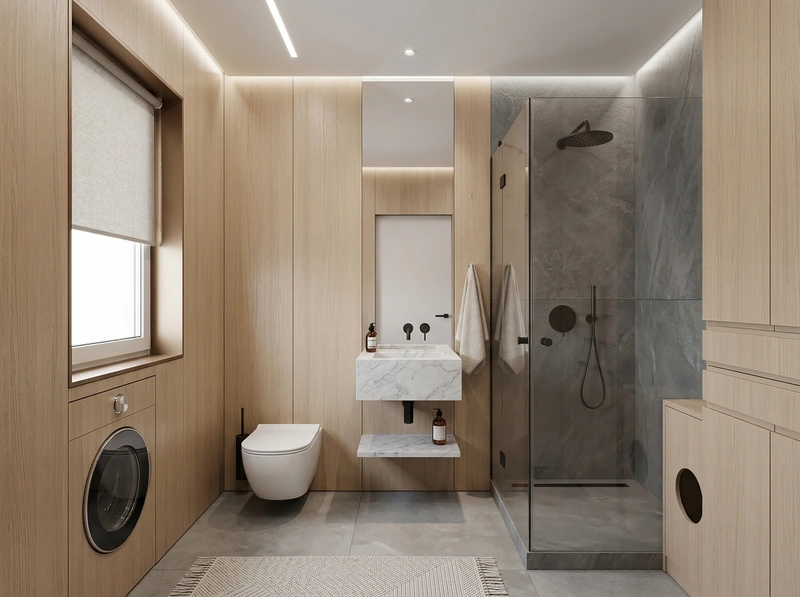 Дизайн ванной в стиле Минимализм — фото интерьера от нейросети RoomGPT