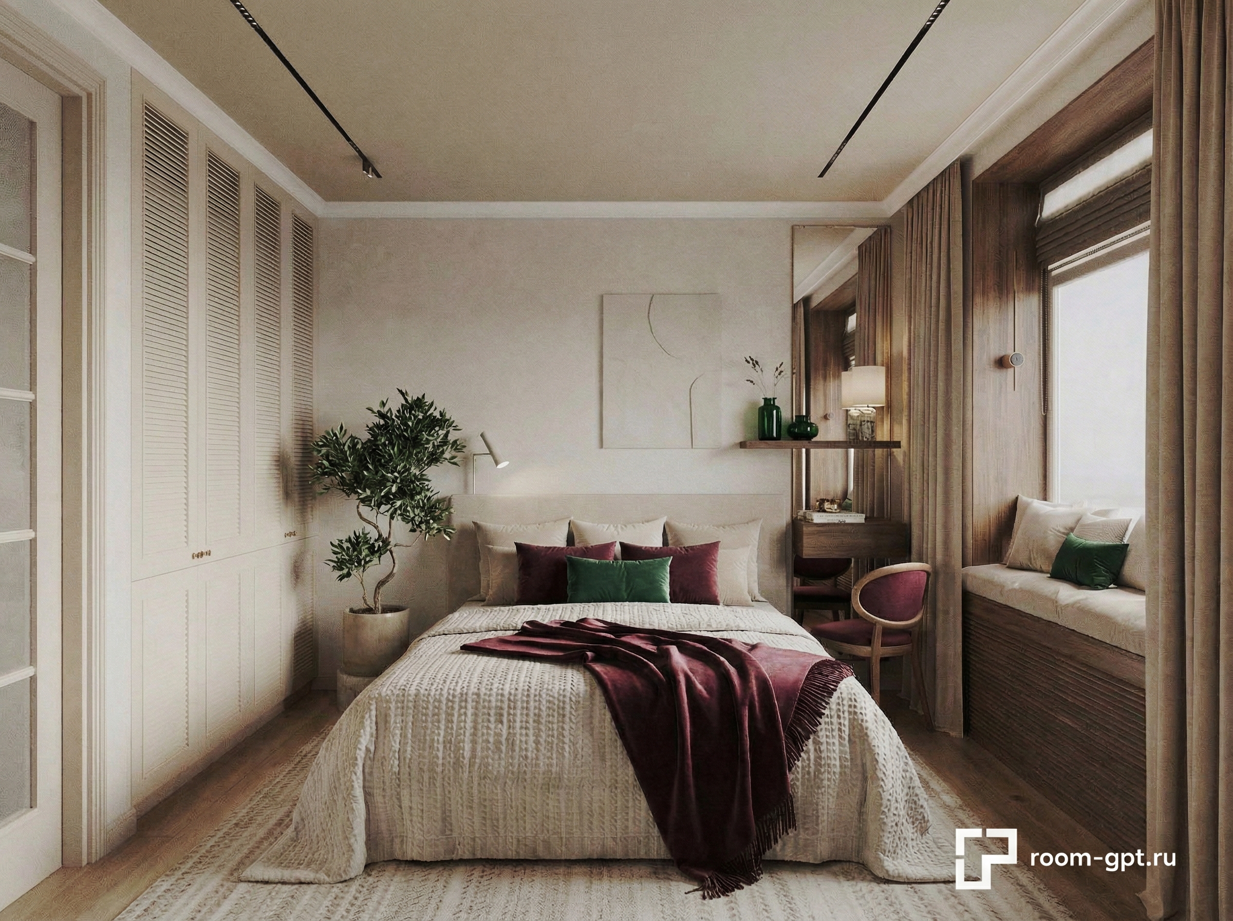 Дизайн спальни в стиле Минимализм — фото интерьера от нейросети RoomGPT