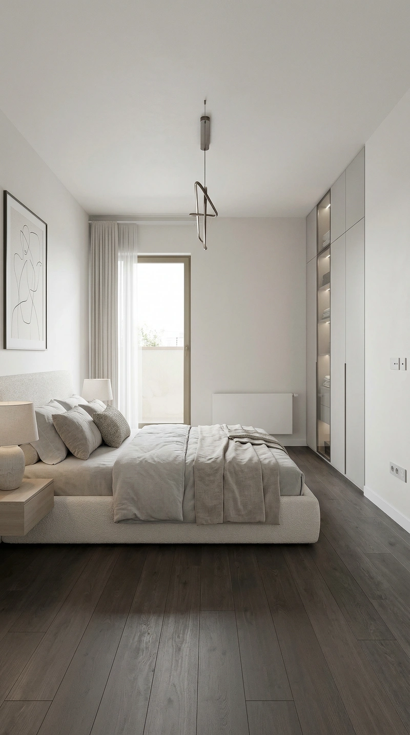 Дизайн интерьера в стиле Минимализм — Спальня от нейросети RoomGPT