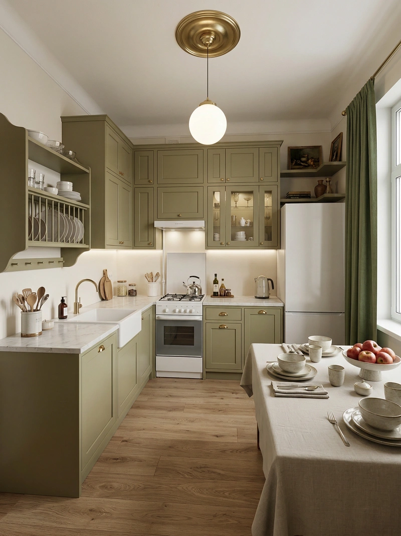 Дизайн интерьера в стиле Классика — Кухня от нейросети RoomGPT