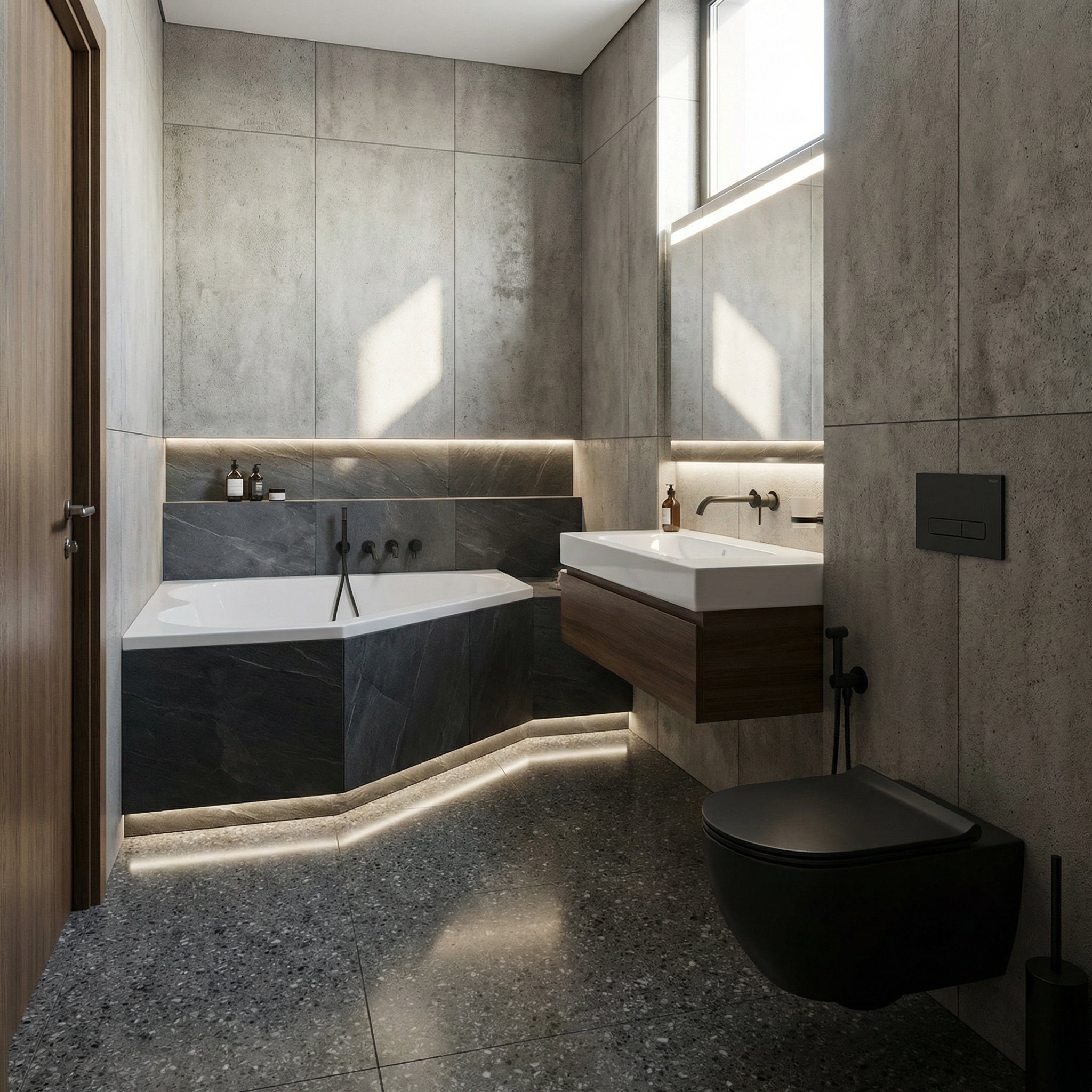 Дизайн ванной в стиле Минимализм — фото интерьера от нейросети RoomGPT