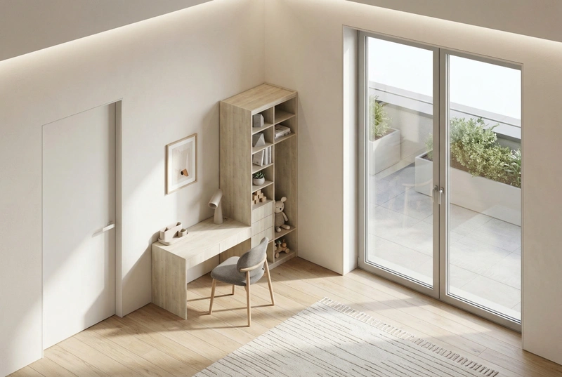 Дизайн детской в стиле Минимализм — фото интерьера от нейросети RoomGPT