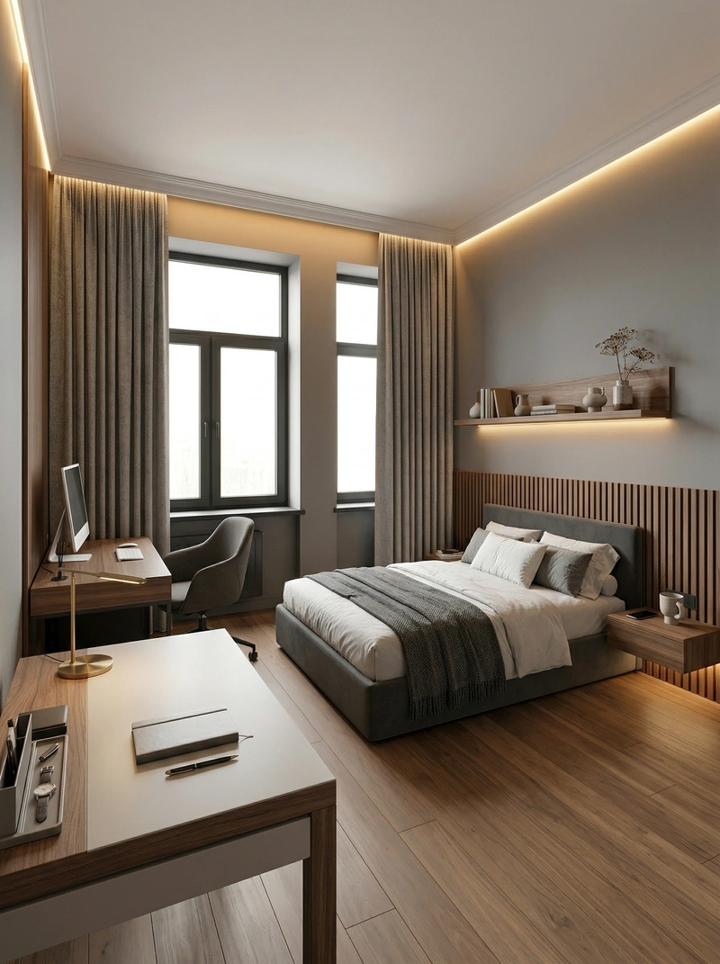 Дизайн спальни в стиле Минимализм — фото интерьера от нейросети RoomGPT