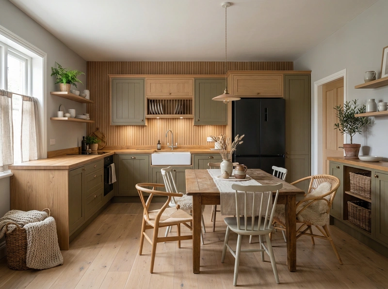 Дизайн интерьера в стиле Хюгге — Кухня от нейросети RoomGPT