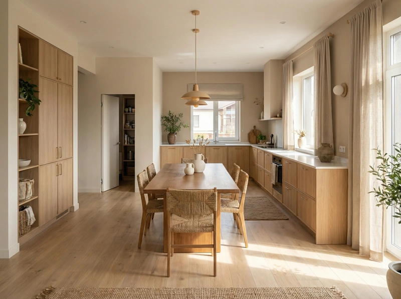 Дизайн интерьера в стиле Сканди — Кухня от нейросети RoomGPT