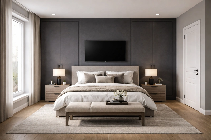 Дизайн спальни в стиле Минимализм — фото интерьера от нейросети RoomGPT