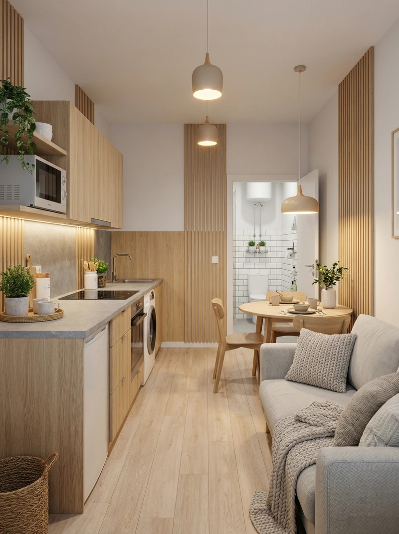 Дизайн интерьера в стиле Хюгге — Кухня от нейросети RoomGPT