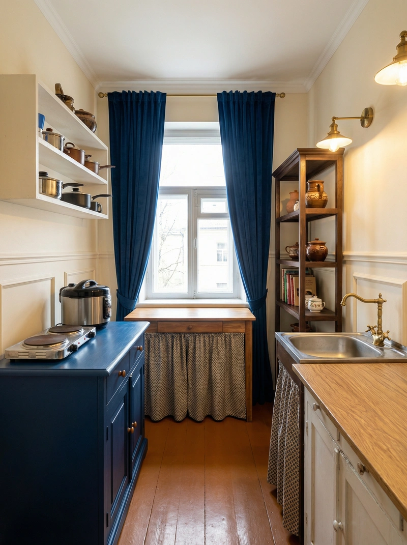 Дизайн интерьера в стиле Классика — Кухня от нейросети RoomGPT