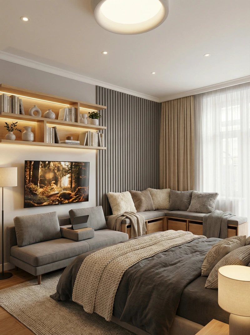 Дизайн интерьера в стиле Хюгге — Спальня от нейросети RoomGPT