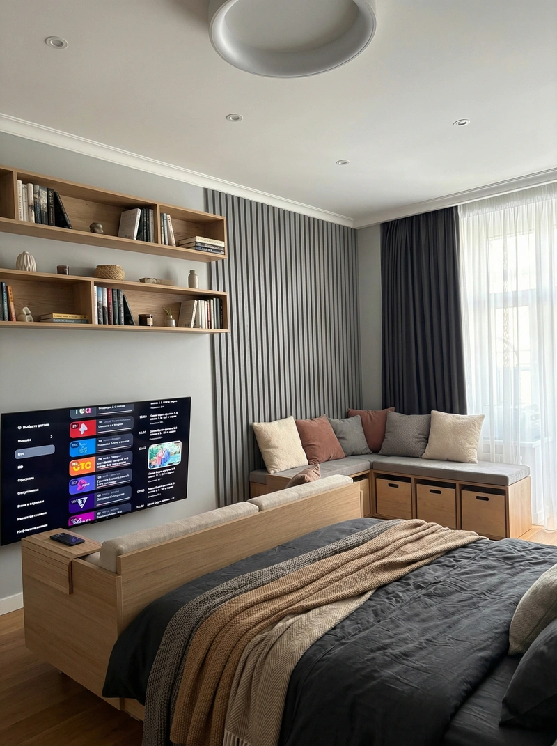 Дизайн интерьера в стиле Сканди — Спальня от нейросети RoomGPT