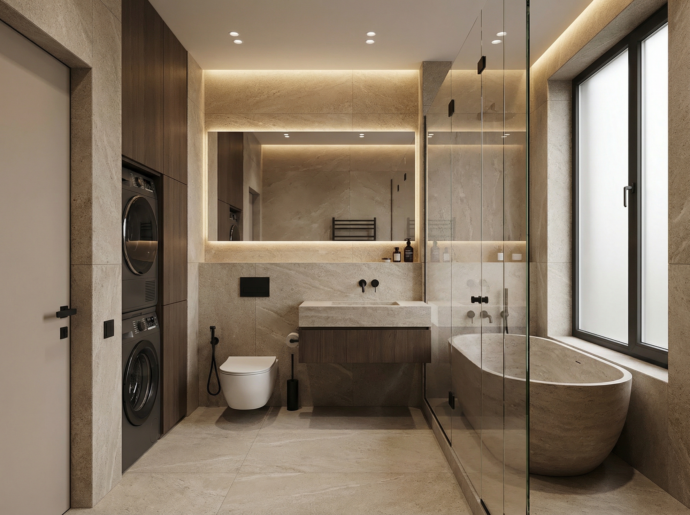 Дизайн ванной в стиле Минимализм — фото интерьера от нейросети RoomGPT