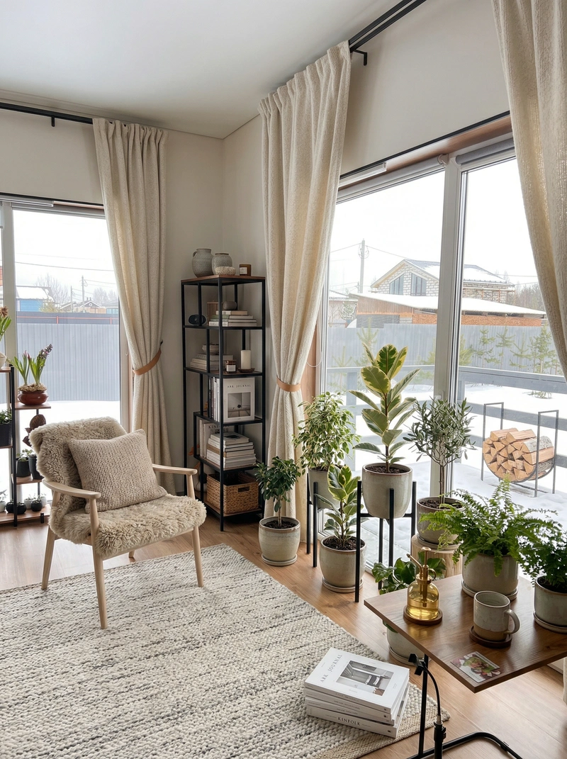 Дизайн интерьера в стиле Хюгге — Гостиная от нейросети RoomGPT