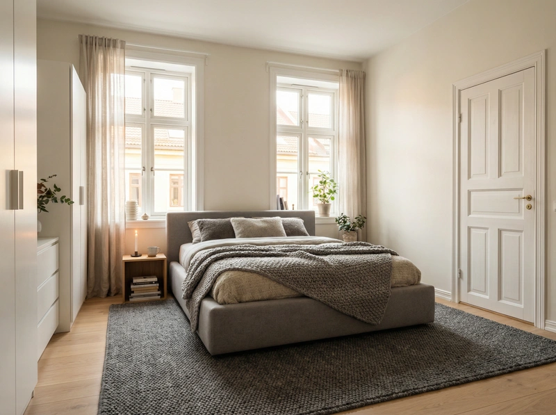 Дизайн интерьера в стиле Хюгге — Спальня от нейросети RoomGPT