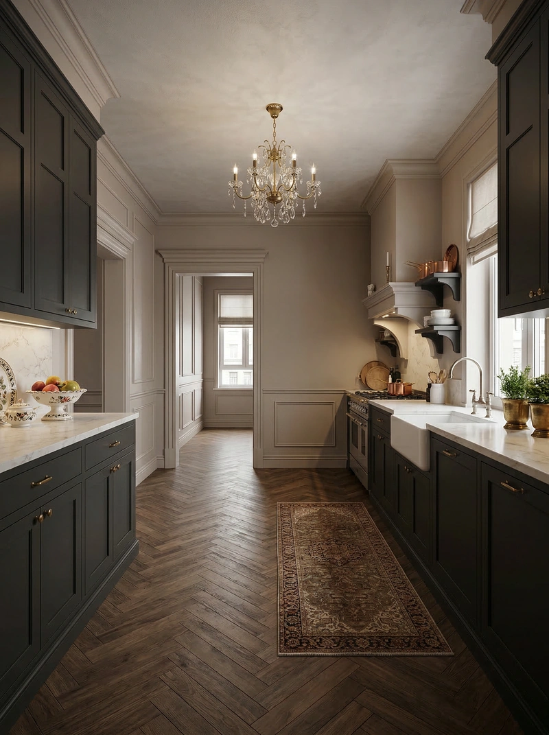 Дизайн кухни в стиле Классика — фото интерьера от нейросети RoomGPT