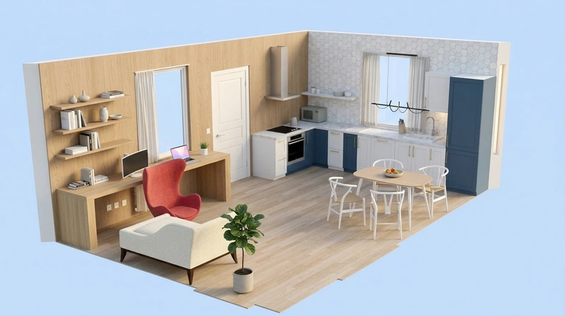 Дизайн гостиной в стиле Сканди — фото интерьера от нейросети RoomGPT