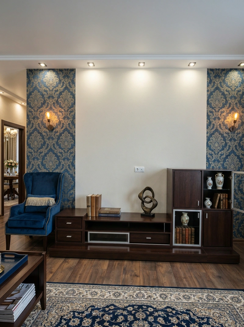 Дизайн интерьера в стиле Классика — Гостиная от нейросети RoomGPT