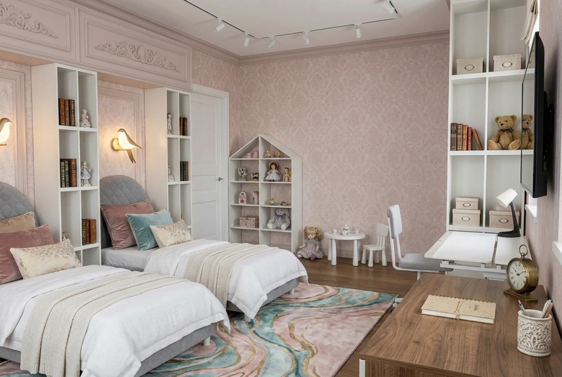 Дизайн детской в стиле Классика — фото интерьера от нейросети RoomGPT
