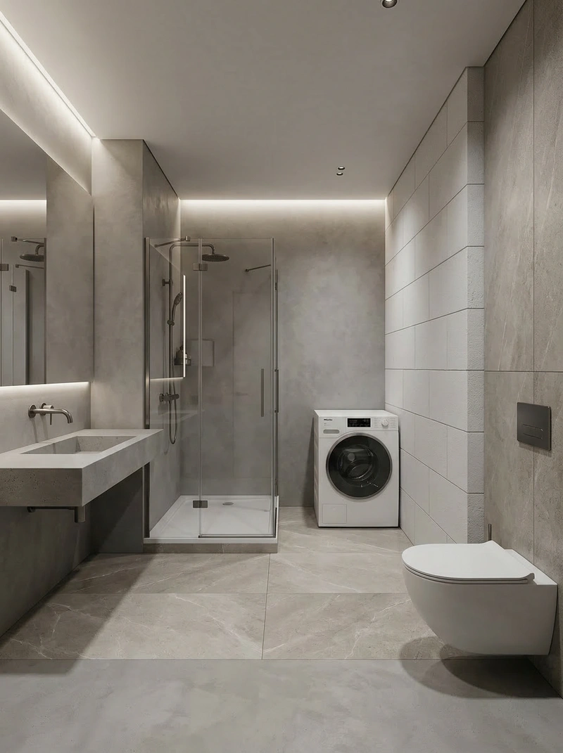 Дизайн интерьера в стиле Минимализм — Ванная от нейросети RoomGPT