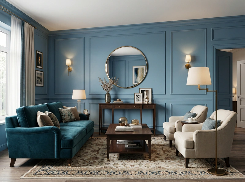 Дизайн интерьера в стиле Классика — Гостиная от нейросети RoomGPT