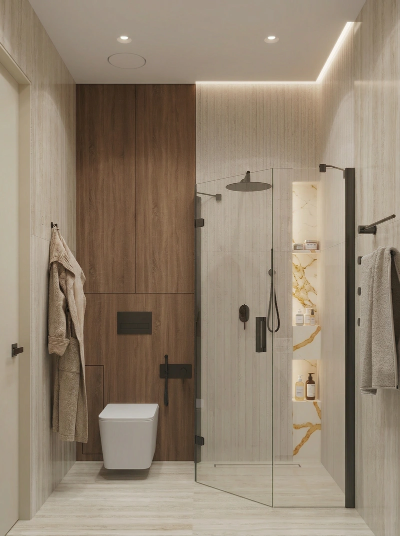 Дизайн ванной в стиле Минимализм — фото интерьера от нейросети RoomGPT