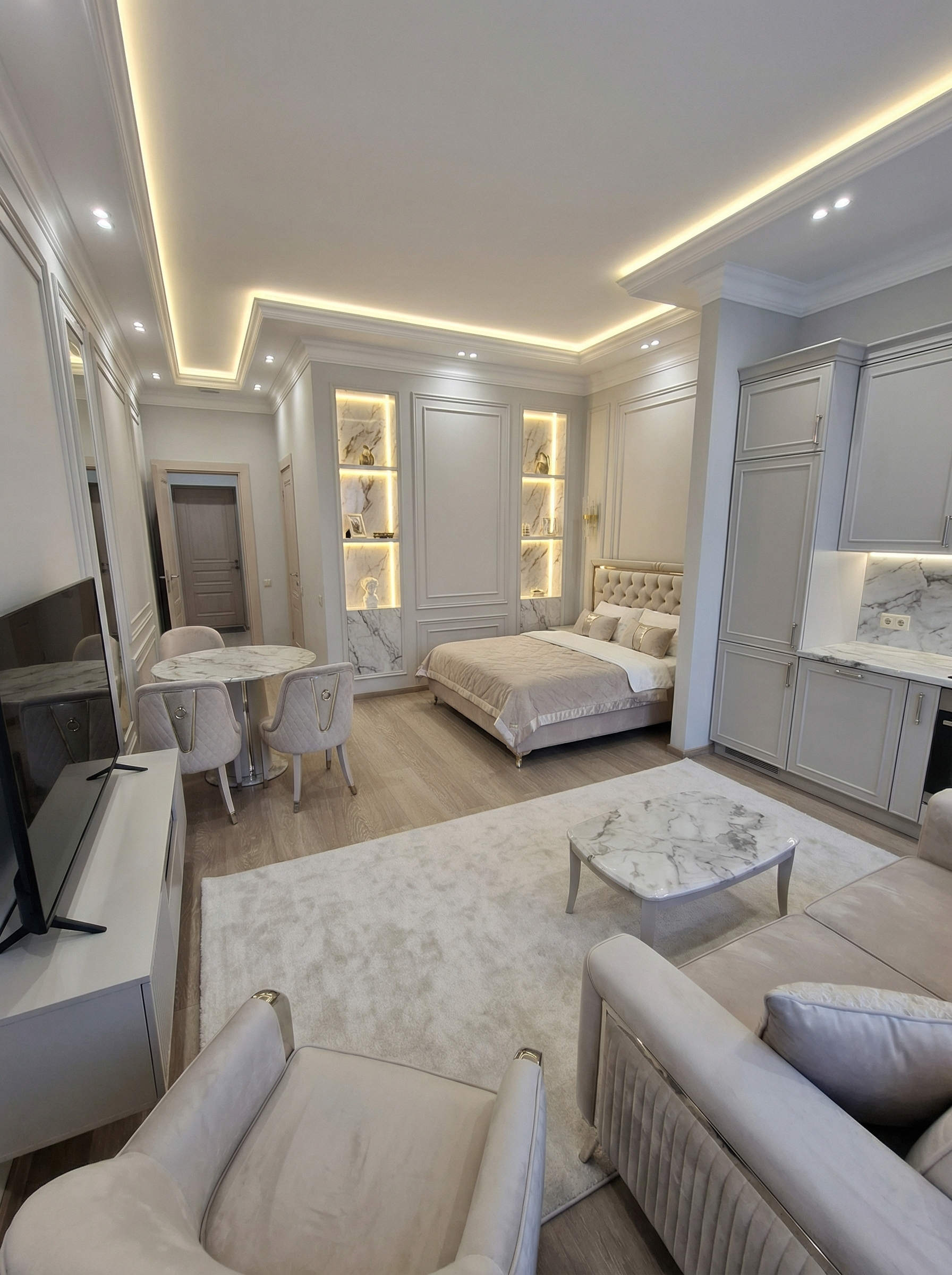 Дизайн гостиной в стиле Классика — фото интерьера от нейросети RoomGPT