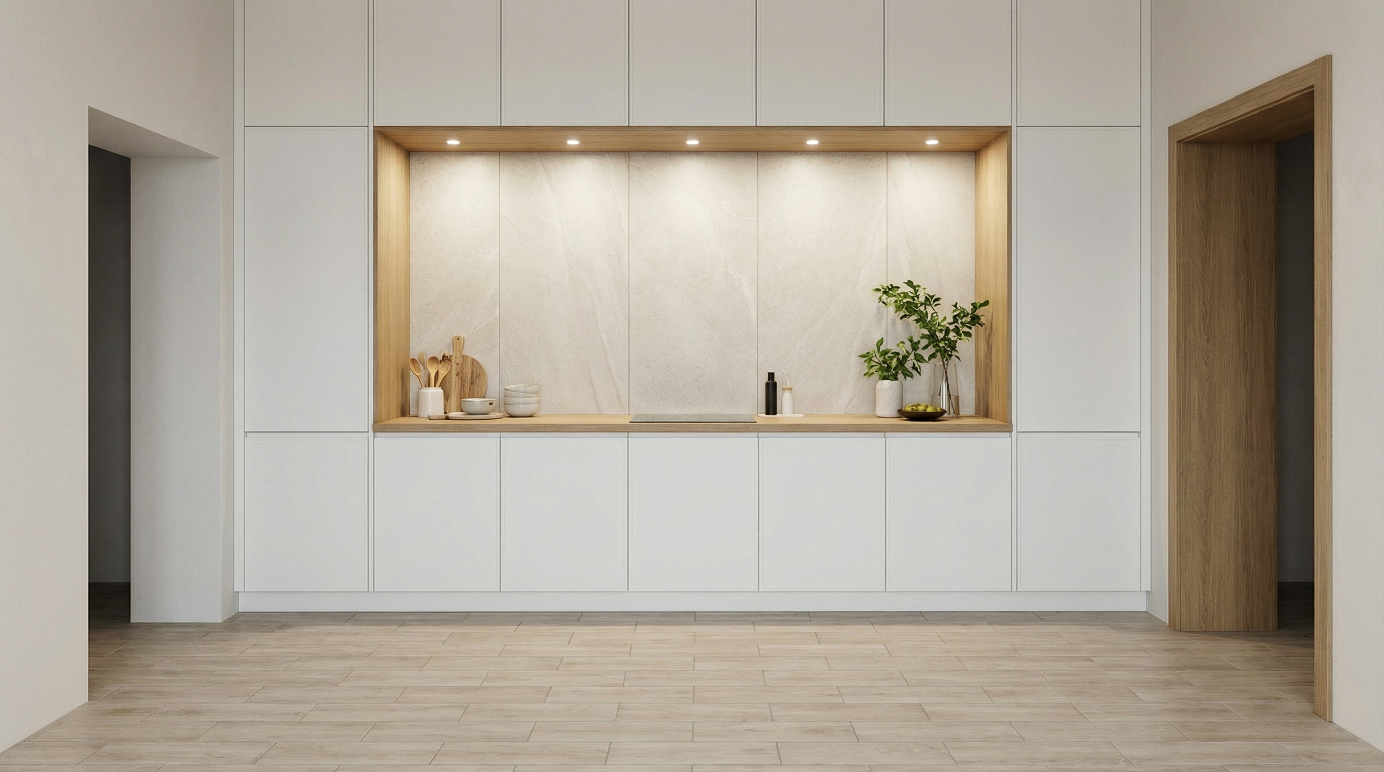 Дизайн кухни в стиле Japandi — фото интерьера от нейросети RoomGPT