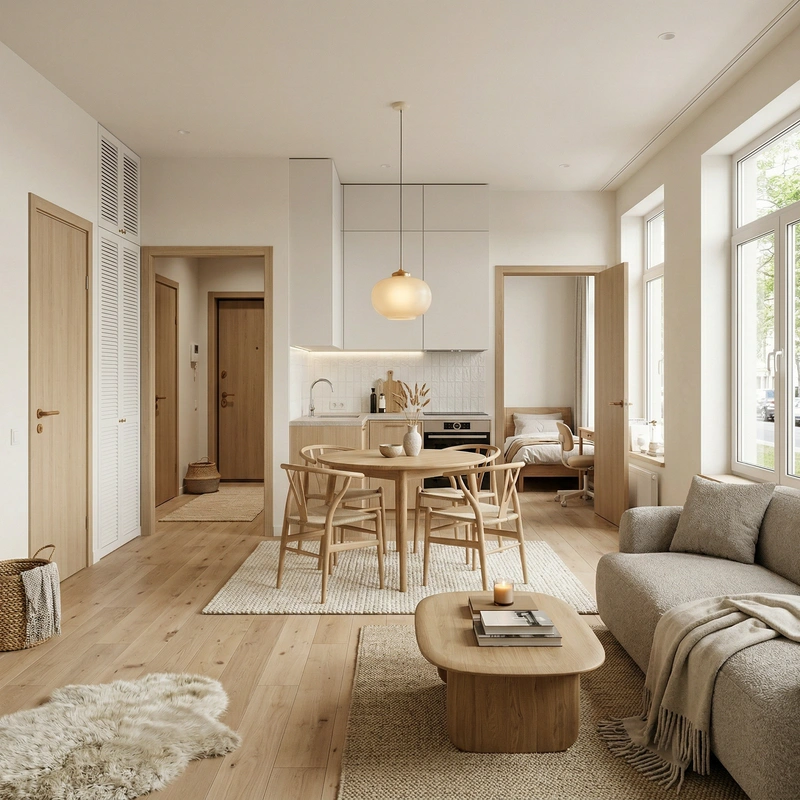 Дизайн интерьера в стиле Хюгге — Гостиная от нейросети RoomGPT