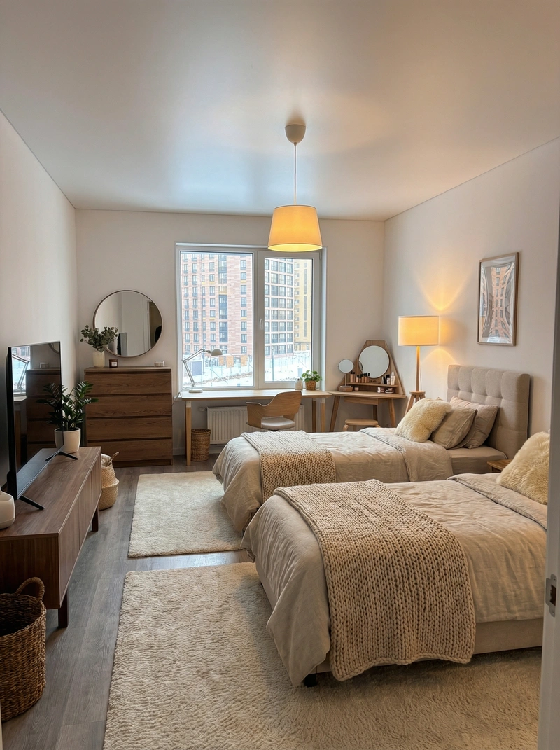 Дизайн интерьера в стиле Хюгге — Спальня от нейросети RoomGPT