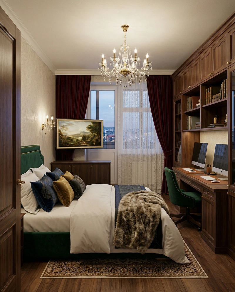Дизайн интерьера в стиле Классика — Спальня от нейросети RoomGPT