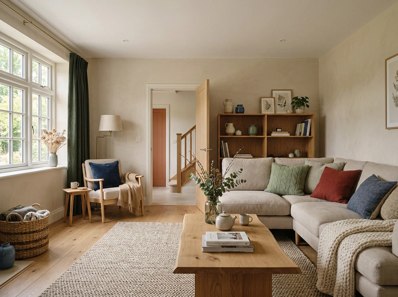 Дизайн интерьера в стиле Хюгге — Гостиная от нейросети RoomGPT