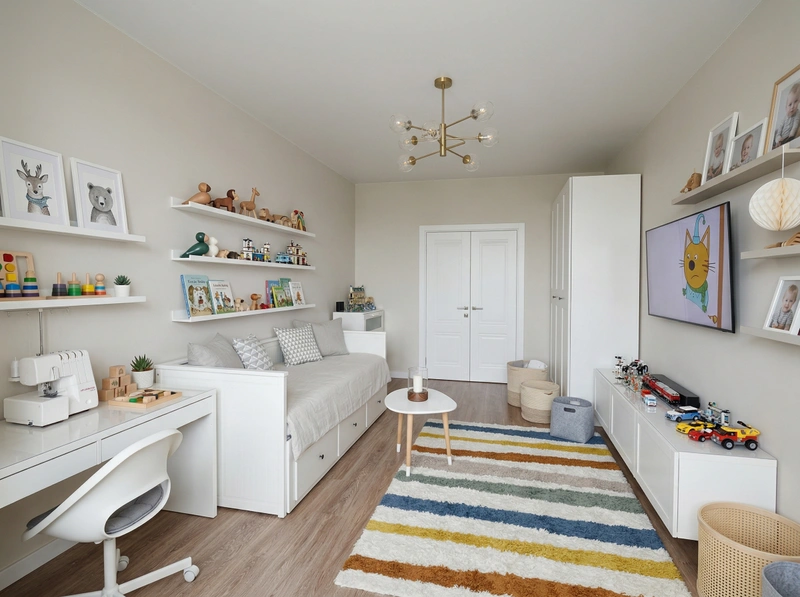Дизайн детской в стиле Сканди — фото интерьера от нейросети RoomGPT