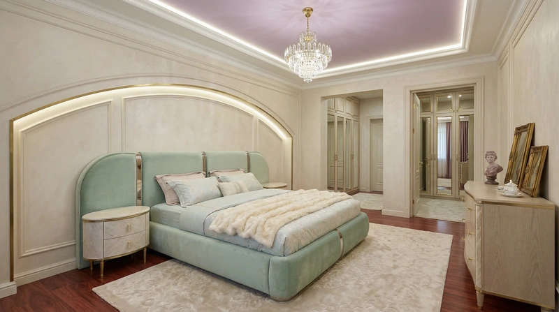 Дизайн интерьера в стиле Неоклассика — Спальня от нейросети RoomGPT