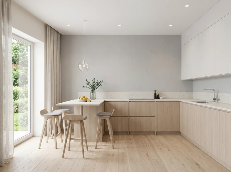 Дизайн интерьера в стиле Сканди — Кухня от нейросети RoomGPT