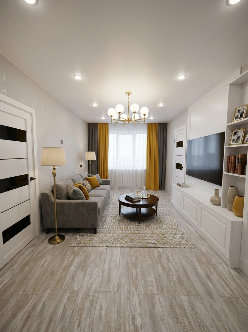 Дизайн интерьера в стиле Классика — Гостиная от нейросети RoomGPT