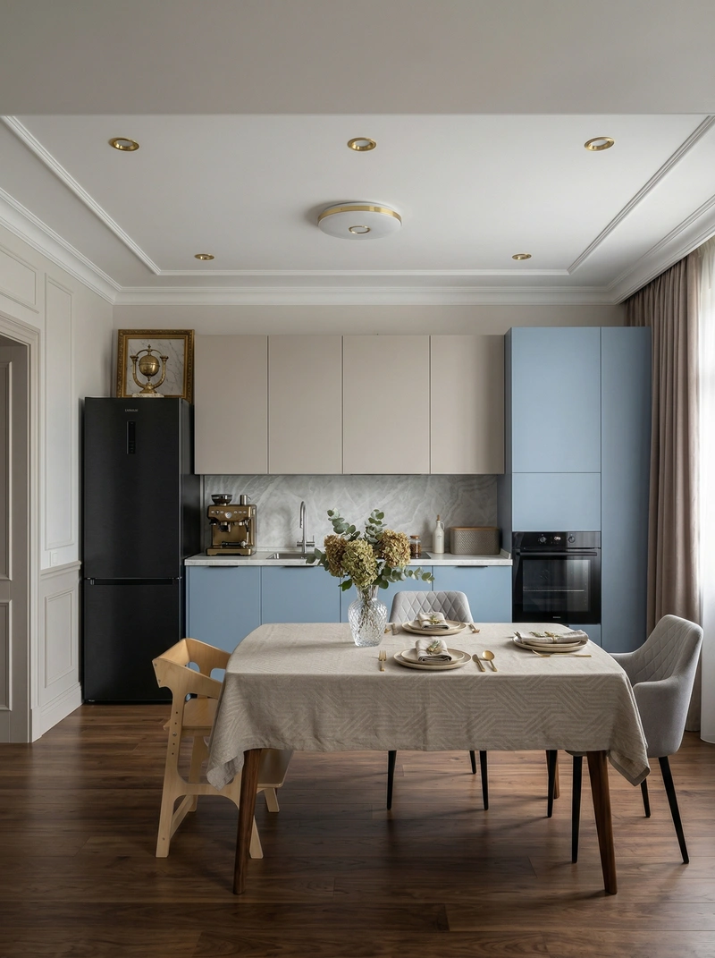 Дизайн кухни в стиле Классика — фото интерьера от нейросети RoomGPT