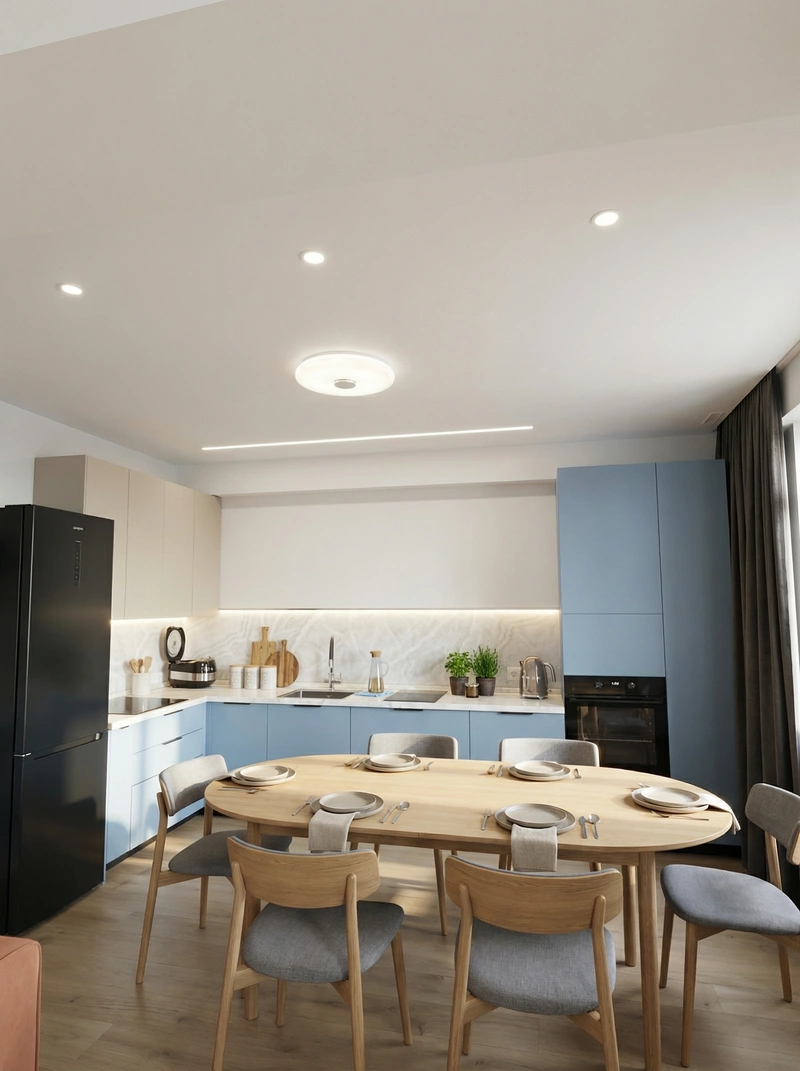 Дизайн кухни в стиле Сканди — фото интерьера от нейросети RoomGPT