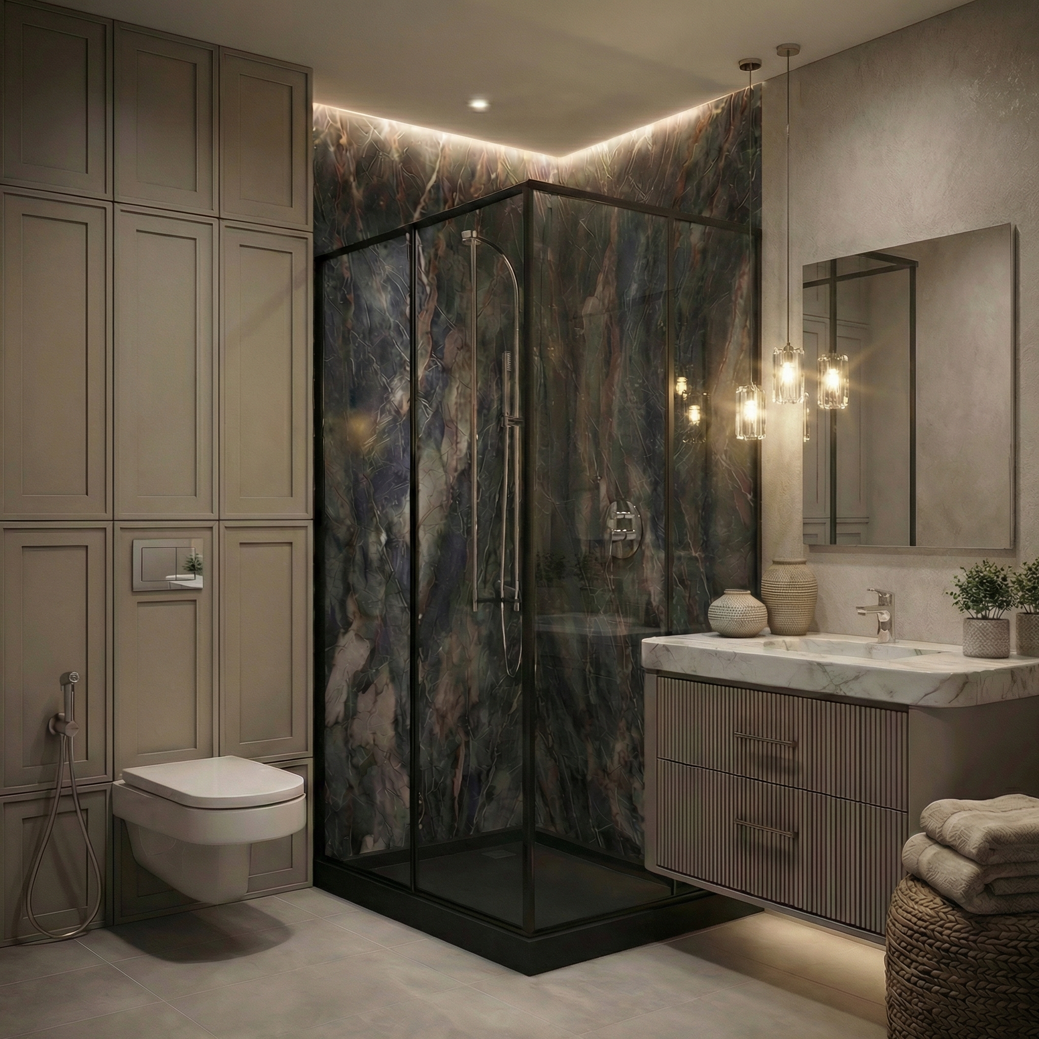 Дизайн ванной в стиле Эклектика — фото интерьера от нейросети RoomGPT